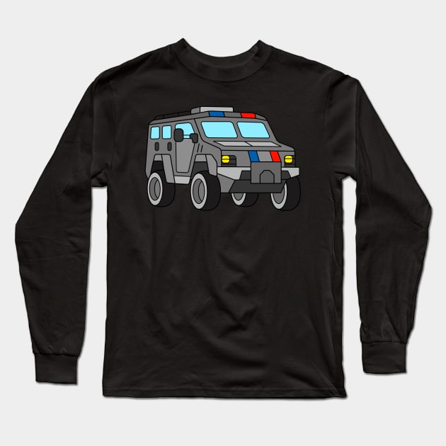 Armoured SWAT Police Truck Long Sleeve T-Shirt by samshirts